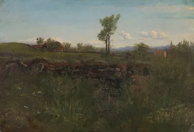 Изучение пейзажа в окрестностях Карлсруэ by Китти Кьелланд, 1873 — digital art print download