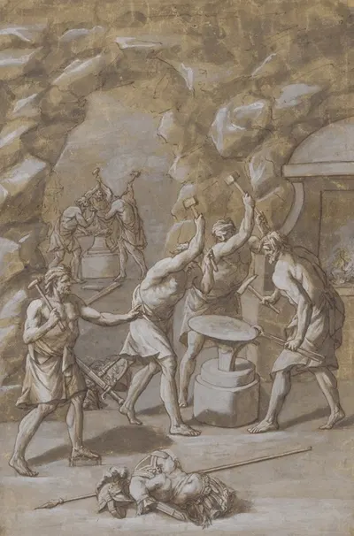 The Forge of Vulcan by John Michael Rysbrack — digital art print download