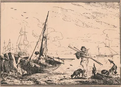 Harbour Scene by Джон Томас Серрес, 1803 — digital art print download