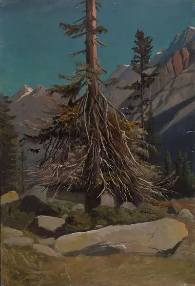 Study of Trees in the Alps by Knud Baade, 1850 — digital art print download