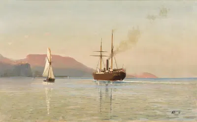 Приближение к южному побережью Крыма by Лев Феликсович Лагорио, 1886 — digital art print download