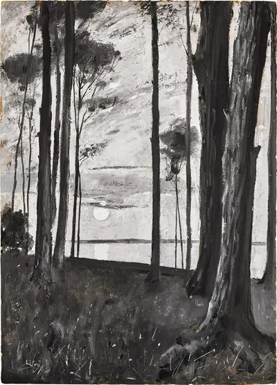 Lake by Moonlight by Лессер Ури, 1890 — digital art print download