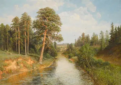 Летняя лесная сцена by Семён Фёдорович Фёдоров — digital art print download
