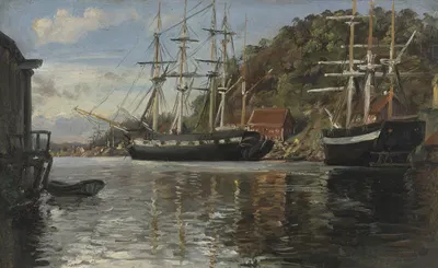 Из гавани в Арендале by Зигвальд Даль, 1848 — digital art print download