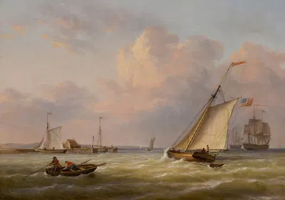 Гавань Филадельфии by Томас Бирч, c. 1840 — digital art print download