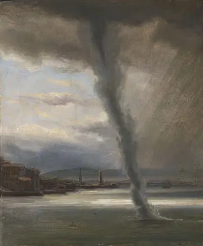 Водяной смерч на заливе Неаполя by Томас Фернли, 1833 — digital art print download