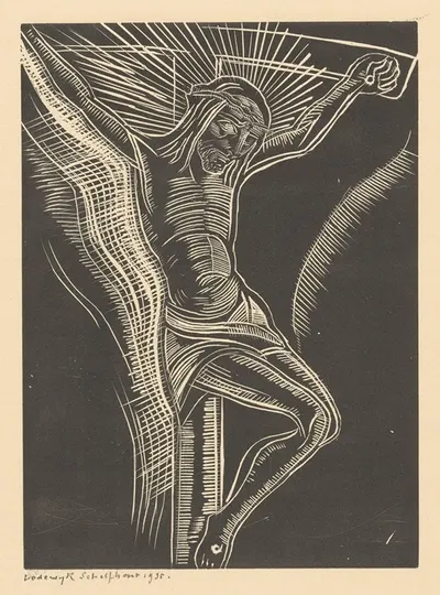 Christus aan het kruis 3 by Lodewijk Schelfhout, 1935 — digital art print download