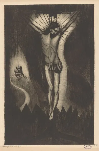 Christus aan het kruis by Lodewijk Schelfhout, 1917 — digital art print download