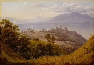Вид на Олевано by Томас Фернли, 1834 — digital art print download