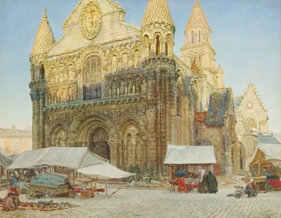 Notre Dame La Grande, Poitiers by Thomas Matthews Rooke, 1898 — digital art print download