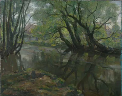 Плачущие ивы by Торольф Хольмбё, 1907 — digital art print download