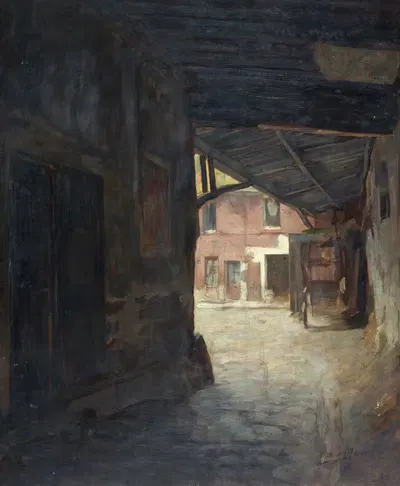 Портик гостиницы "Белая лошадь", улица Мазе by Виктор Марек, 1898 — digital art print download