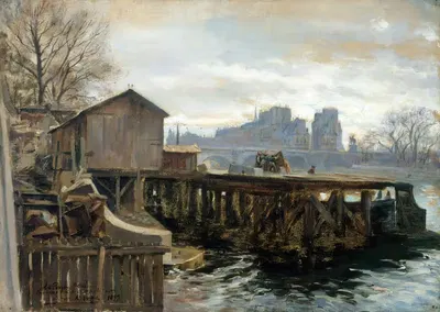 Работы по строительству метро на Пон-Нёф by Виктор Марек, 1899 — digital art print download