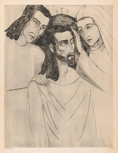 Christus tussen Johannes de Doper en Maria by Lodewijk Schelfhout, 1924 — digital art print download