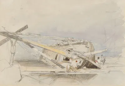 Лодка на боку by Кларксон Стэнфилд, 1793-1867 — digital art print download