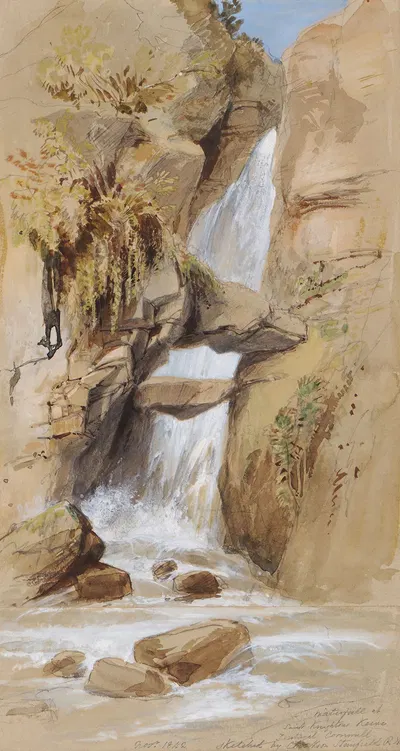 Водопад, Кив Святого Найтана, Тинтагел, Корнуолл by Кларксон Стэнфилд, 1842 — digital art print download