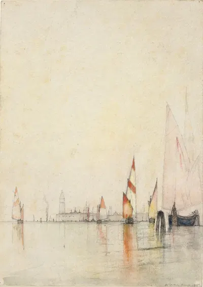 Лодки на лагуне, Венеция by Уильям Гедни Банс, 1893 — digital art print download
