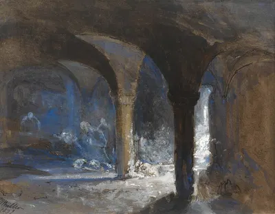 Crypt of the bishop's palace during the Bristol riots by William James Müller, 1832 — digital art print download
