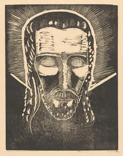 Hoofd van Christus met aureool by Lodewijk Schelfhout, 1924 — digital art print download