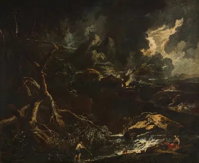 Gewitterlandschaft by Anton Faistenberger, 1700 — digital art print download