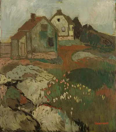 Landskap med hus by Arnulf Øverland, 1911 — digital art print download