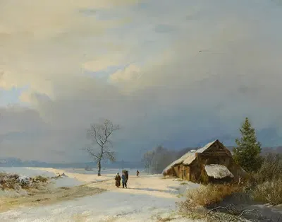 Голландская зима в Гуи by Баренд Корнелис Кёккёк, 1828 — digital art print download
