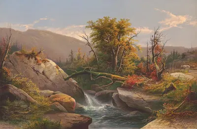 Осень в горах Кэтскилл by Карл Август Зоммер, 1872 — digital art print download