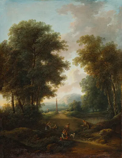Лесной пейзаж с образцом by Кристиан Хильгутт Бранд, 1750 — digital art print download