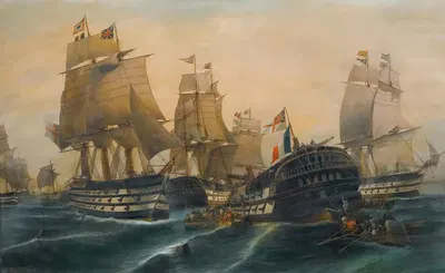 The battle of Trafalgar by Konstantinos Volanakis — digital art print download