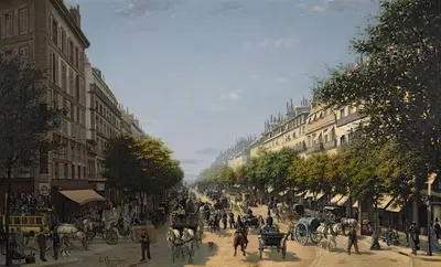 Le boulevard des Italiens by Edmond Grandjean, 1876 — digital art print download