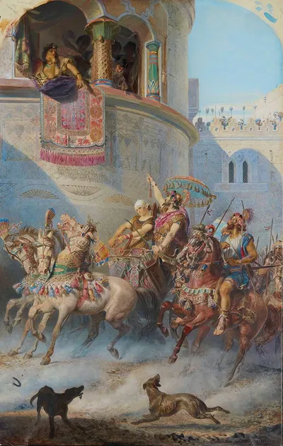 L'entrée de Jéhu à Jezraël by Эдвард Генри Корболд, 1866 — digital art print download