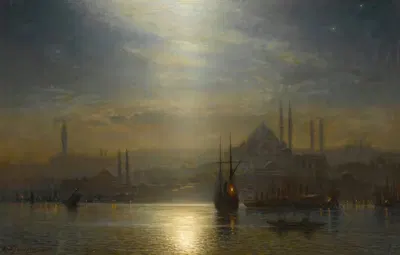 Ночной вид на Босфор by Эрнест Карл Эйген Кёрнер, 1874 — digital art print download