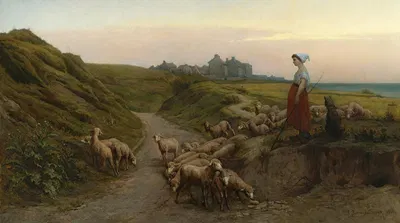Пустой путь на берегах Нормандии by Этьен-Проспер Берн-Белькур, 1864 — digital art print download