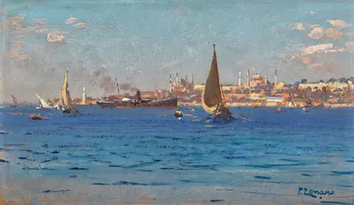 У мыса Серальо by Фаусто Зонаро, 1905 — digital art print download