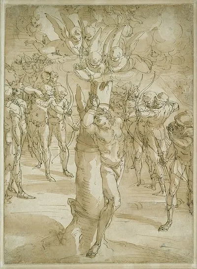 The Martyrdom of Saint Sebastian by Luca Cambiaso, 1561-1563 — digital art print download