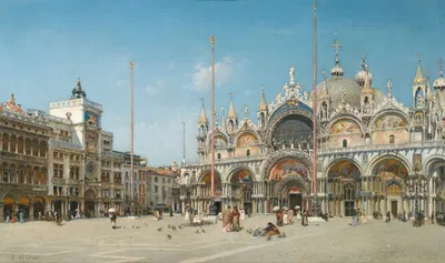 Saint Mark's Square, Venice by Federico del Campo, 1898 — digital art print download
