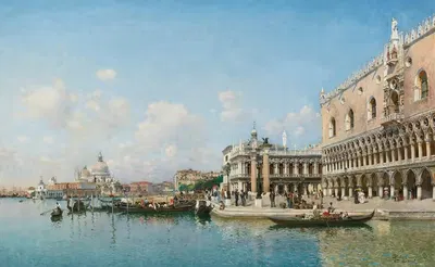 The Doge’S Palace And Santa Maria Della Salute by Federico del Campo, 1898 — digital art print download