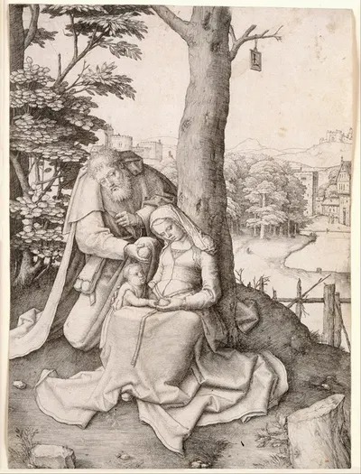 The Holy Family by Лукас Ван Лейден, 1507-1509 — digital art print download