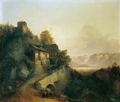 Горная дорога в Тироле by Франц Барбарини, 1842 — digital art print download