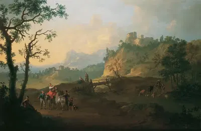 Итальянский пейзаж by Франц де Паула Ферг, 1730 — digital art print download