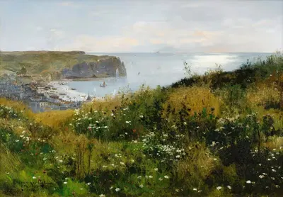 Вид на Этретат by Гастон Рулле, 1888 — digital art print download