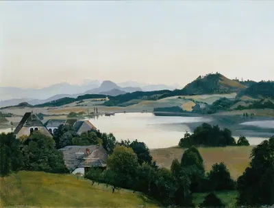 Kärntner Landschaft (Kraiger-See mit Ulrichsberg) by Hans Frank, 1920 — digital art print download