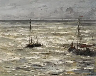 At Sea by Hendrik Willem Mesdag, 1893 — digital art print download