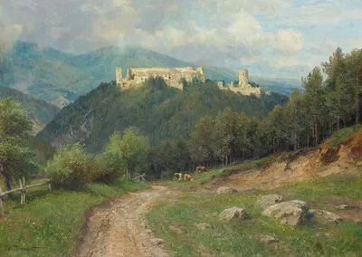 Die Ruine Starhemberg im Piestingtal by Hugo Darnaut, 1906 — digital art print download