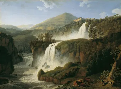 Великий водопад Тиволи под Римом by Якоб Филипп Хакерт, 1790 — digital art print download