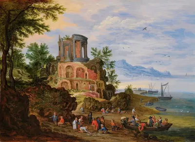 Landscape With Ruins Animated With Figures by Jan Brueghel the Younger — digital art print download