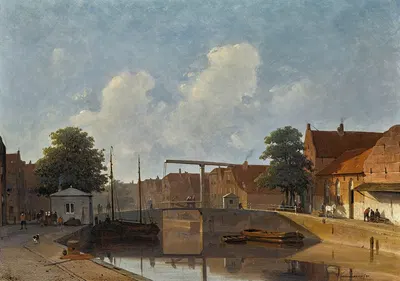 A Dutch Canal by Jan Weissenbruch, 1850 — digital art print download