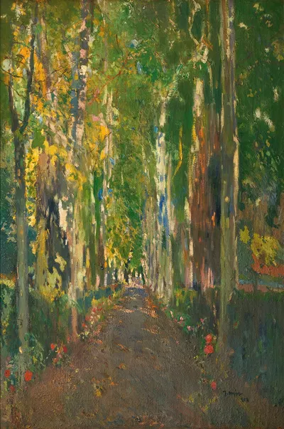 Camino De La Casa Güell. Santa Perpetua De La Mogoda (The Path To Casa Güell) by Joaquin Mir Trinxet, 1918 — digital art…