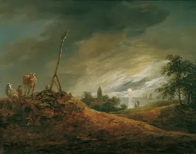 Вечерний пейзаж by Иоганн Кристиан Бранд, 1771 — digital art print download