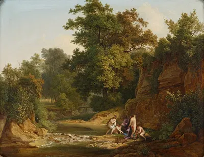 Landschaft mit Badenden by Josef Feid, 1828 — digital art print download